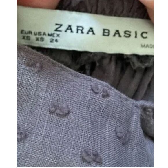 Zara Sleeveless Gray Swiss Dot Dress X-Small - Picture 4 of 6